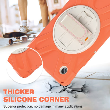 For Samsung Galaxy Tab A9 Rotary Handle Grab TPU + PC Tablet Case(Coral Orange) by bashfashion