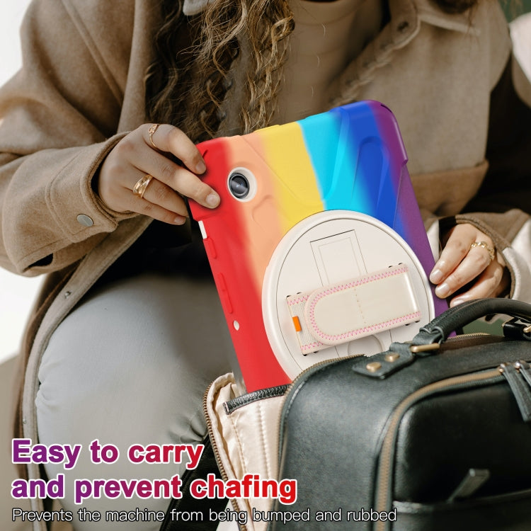 For Samsung Galaxy Tab A9 Rotary Handle Grab TPU + PC Tablet Case(Colorful Red) by bashfashion