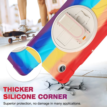 For Samsung Galaxy Tab A9 Rotary Handle Grab TPU + PC Tablet Case(Colorful Red) by bashfashion