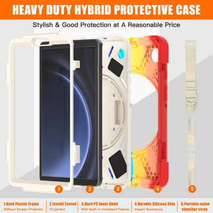 For Samsung Galaxy Tab A9 Rotary Handle Grab TPU + PC Tablet Case(Colorful Red) by bashfashion