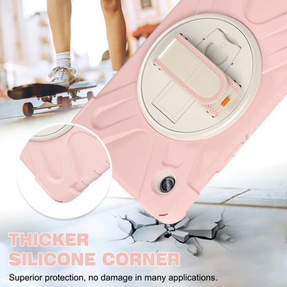 For Samsung Galaxy Tab A9 Rotary Handle Grab TPU + PC Tablet Case(Pink) by bashfashion