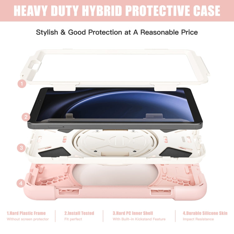 For Samsung Galaxy Tab A9 Rotary Handle Grab TPU + PC Tablet Case(Pink) by bashfashion