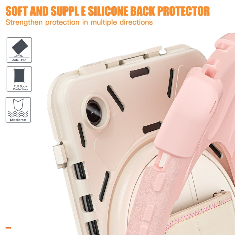 For Samsung Galaxy Tab A9 Rotary Handle Grab TPU + PC Tablet Case(Pink) by bashfashion