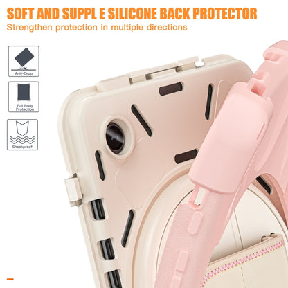 For Samsung Galaxy Tab A9 Rotary Handle Grab TPU + PC Tablet Case(Pink) by bashfashion