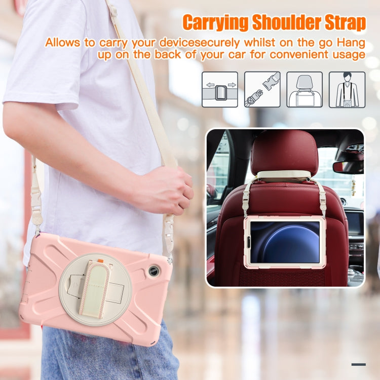 For Samsung Galaxy Tab A9 Rotary Handle Grab TPU + PC Tablet Case(Pink) by bashfashion