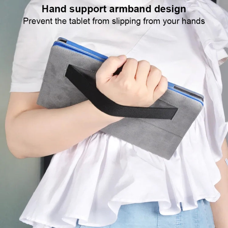 For TCL NxtPaper 11 Flower Embossed Leather Tablet Case with Handrest Strap & Pen Slot(Black) by bashfashion