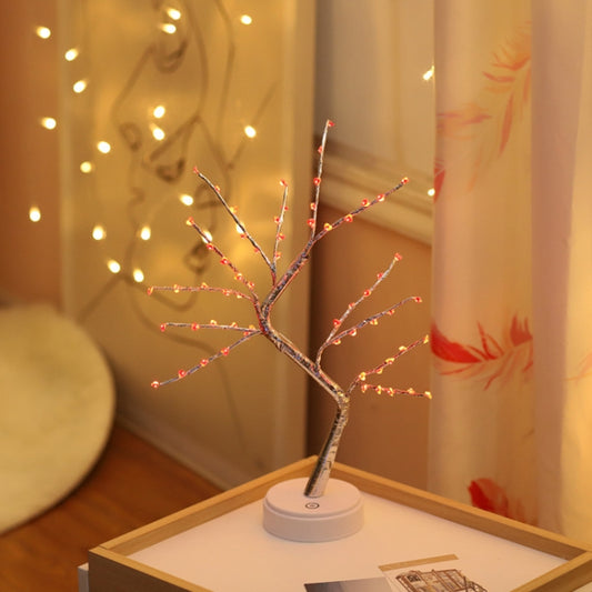 LED Love Heart Tree Copper Wire Table Lamp Creative Decoration Touch Control Night Light (Red Light) by bashfashion
