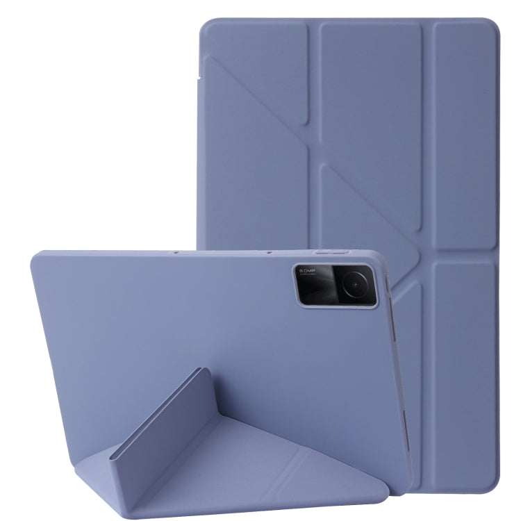 For Xiaomi Redmi Pad SE Deformation Silicone Leather Tablet Case(Lavender) by bashfashion