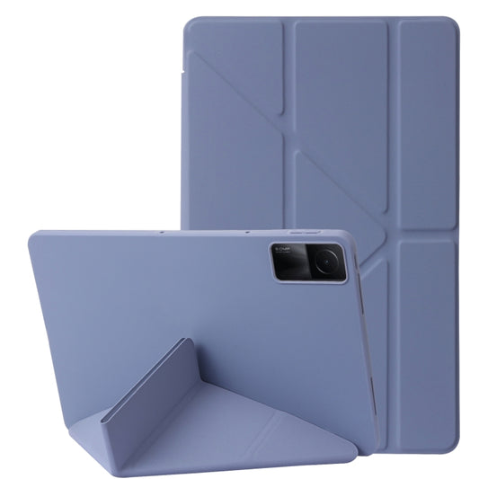 For Xiaomi Redmi Pad SE Deformation Silicone Leather Tablet Case(Lavender) by bashfashion