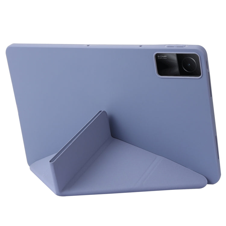 For Xiaomi Redmi Pad SE Deformation Silicone Leather Tablet Case(Lavender) by bashfashion