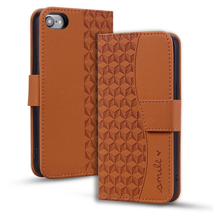 For iPhone 16e Business Diamond Buckle Leather Phone Case with Lanyard(Brown) by bashfashion