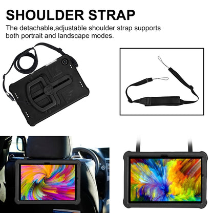 For Samsung Galaxy Tab A9+ / A11+ Shield 360 Rotation Handle EVA Shockproof PC Tablet Case(Black) by bashfashion