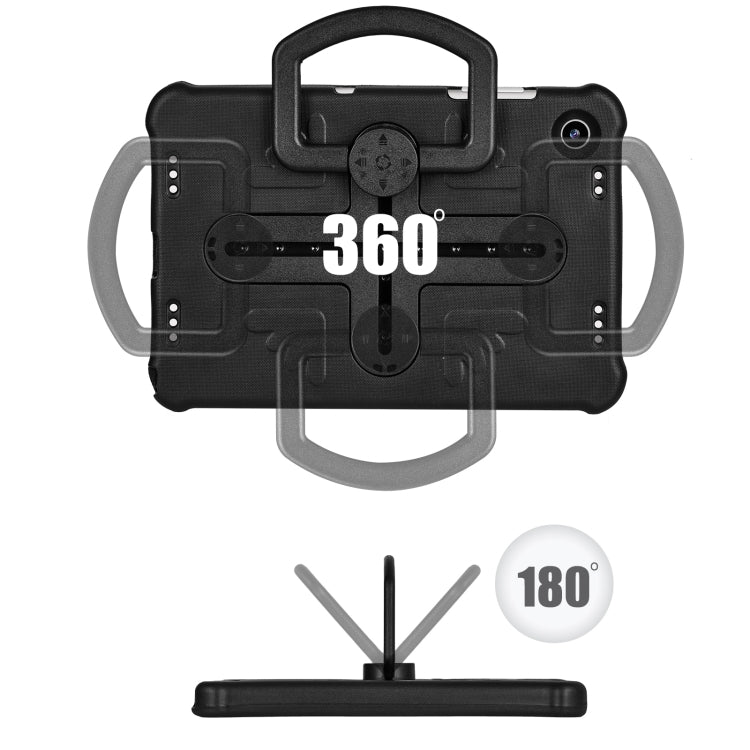 For Samsung Galaxy Tab A9+ / A11+ Shield 360 Rotation Handle EVA Shockproof PC Tablet Case(Black) by bashfashion