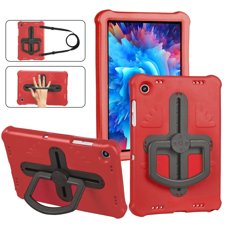 For Samsung Galaxy Tab A9+ / A11+ Shield 360 Rotation Handle EVA Shockproof PC Tablet Case(Red Black) by bashfashion
