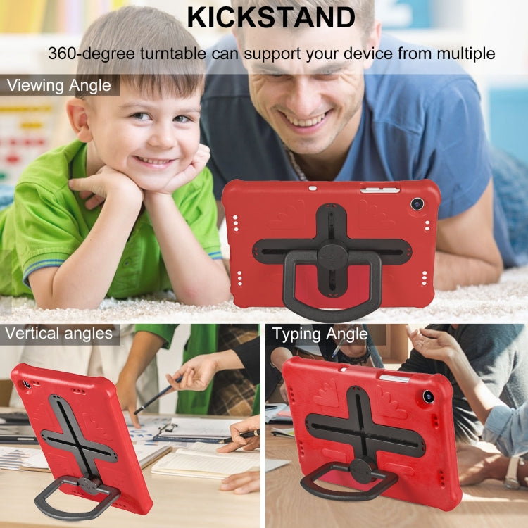 For Samsung Galaxy Tab A9+ / A11+ Shield 360 Rotation Handle EVA Shockproof PC Tablet Case(Red Black) by bashfashion