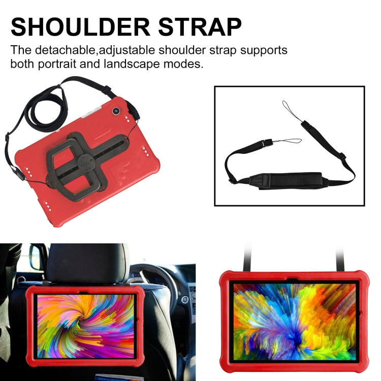 For Samsung Galaxy Tab A9+ / A11+ Shield 360 Rotation Handle EVA Shockproof PC Tablet Case(Red Black) by bashfashion