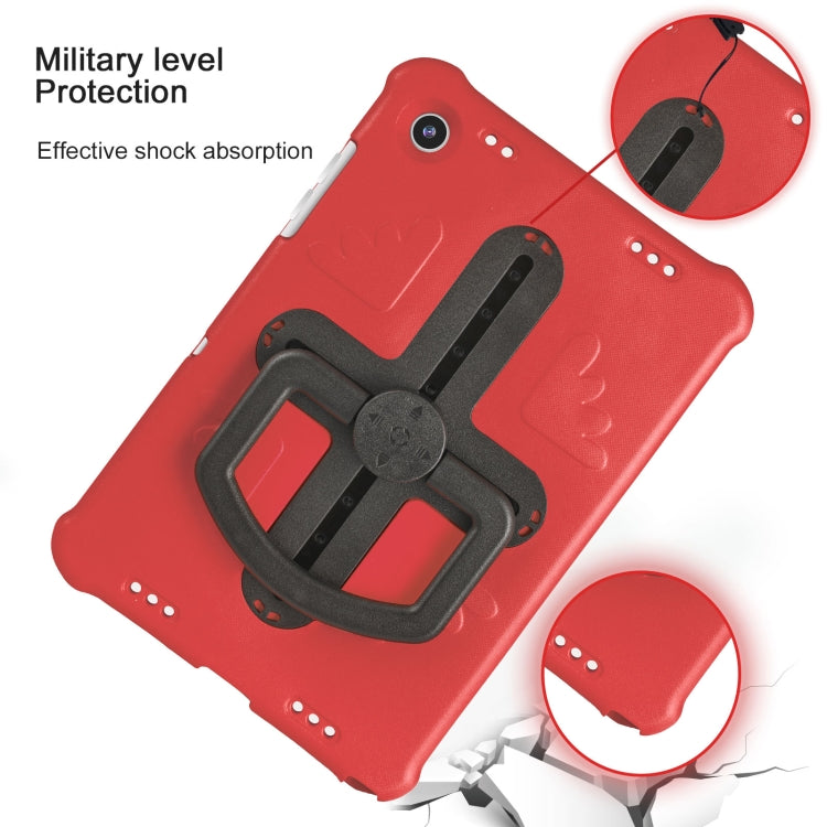 For Samsung Galaxy Tab A9+ / A11+ Shield 360 Rotation Handle EVA Shockproof PC Tablet Case(Red Black) by bashfashion