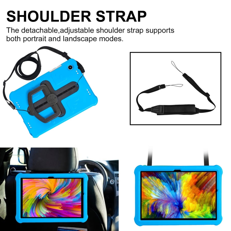 For Samsung Galaxy Tab A9+ / A11+ Shield 360 Rotation Handle EVA Shockproof PC Tablet Case(Blue Black) by bashfashion