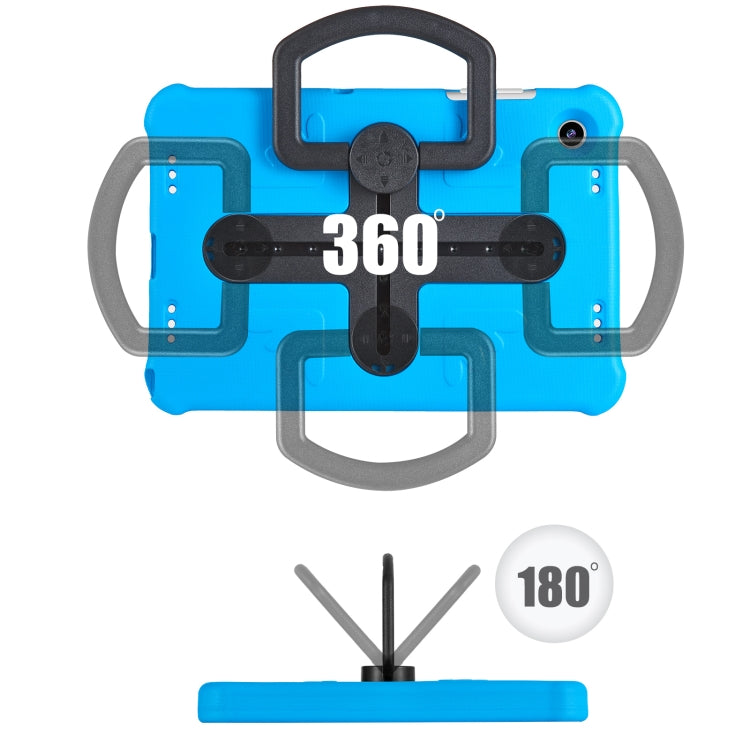 For Samsung Galaxy Tab A9+ / A11+ Shield 360 Rotation Handle EVA Shockproof PC Tablet Case(Blue Black) by bashfashion