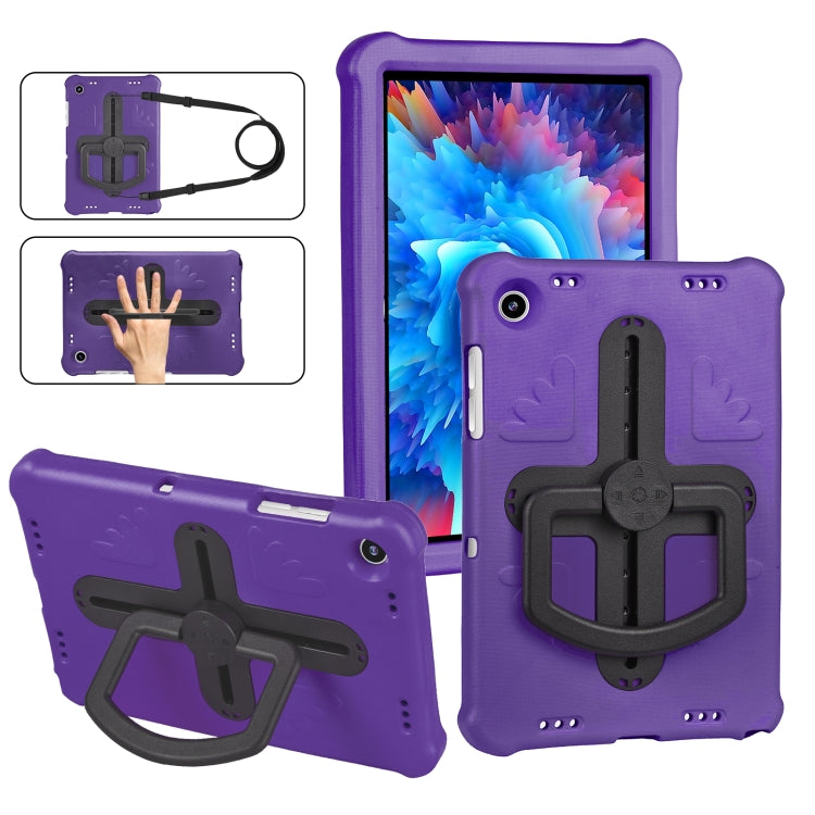 For Samsung Galaxy Tab A9+ / A11+ Shield 360 Rotation Handle EVA Shockproof PC Tablet Case(Purple Black) by bashfashion