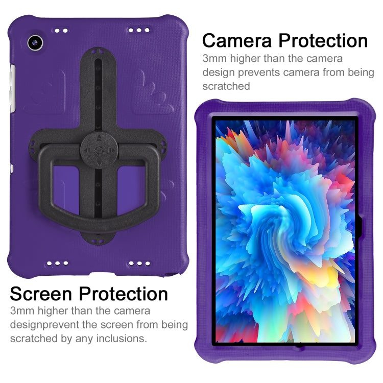 For Samsung Galaxy Tab A9+ / A11+ Shield 360 Rotation Handle EVA Shockproof PC Tablet Case(Purple Black) by bashfashion