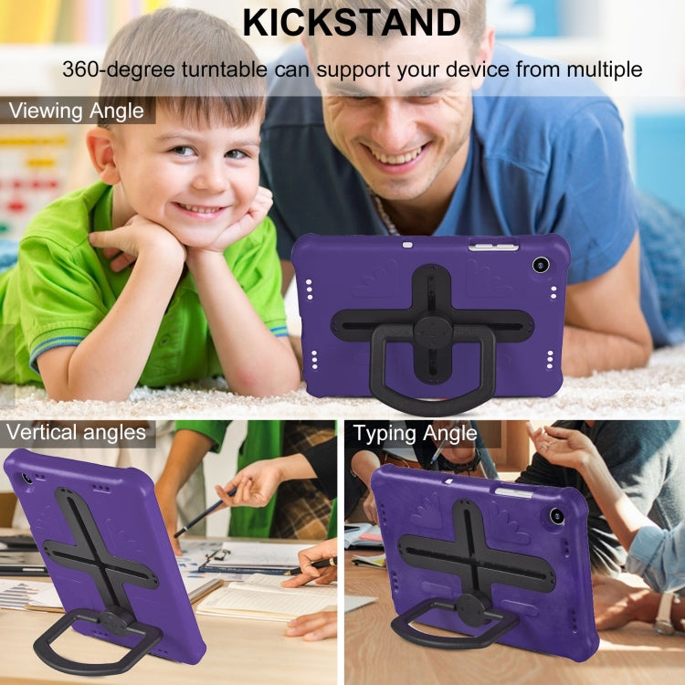 For Samsung Galaxy Tab A9+ / A11+ Shield 360 Rotation Handle EVA Shockproof PC Tablet Case(Purple Black) by bashfashion