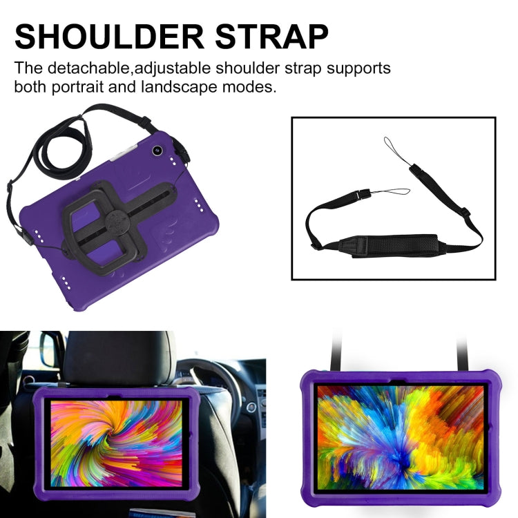 For Samsung Galaxy Tab A9+ / A11+ Shield 360 Rotation Handle EVA Shockproof PC Tablet Case(Purple Black) by bashfashion