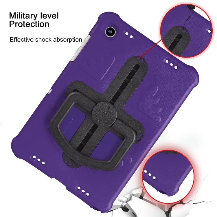 For Samsung Galaxy Tab A9+ / A11+ Shield 360 Rotation Handle EVA Shockproof PC Tablet Case(Purple Black) by bashfashion