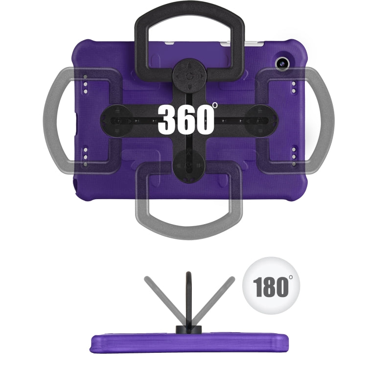For Samsung Galaxy Tab A9+ / A11+ Shield 360 Rotation Handle EVA Shockproof PC Tablet Case(Purple Black) by bashfashion