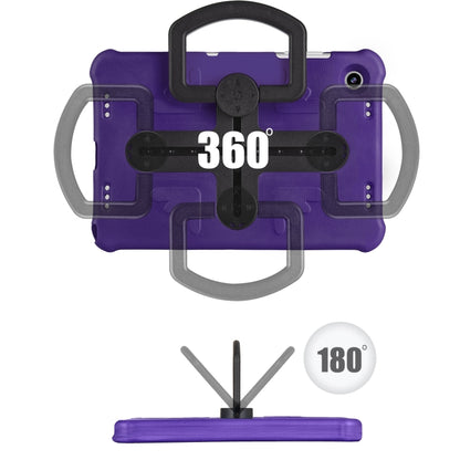For Samsung Galaxy Tab A9+ / A11+ Shield 360 Rotation Handle EVA Shockproof PC Tablet Case(Purple Black) by bashfashion