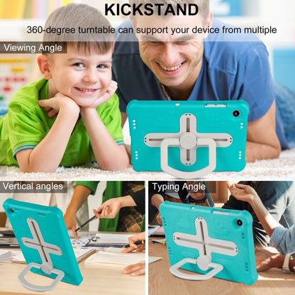 For Samsung Galaxy Tab A9+ / A11+ Shield 360 Rotation Handle EVA Shockproof PC Tablet Case(Mint Green Beige) by bashfashion