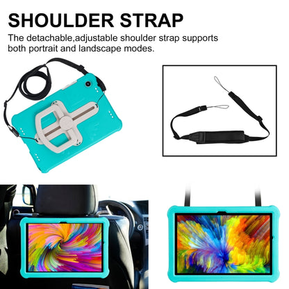 For Samsung Galaxy Tab A9+ / A11+ Shield 360 Rotation Handle EVA Shockproof PC Tablet Case(Mint Green Beige) by bashfashion