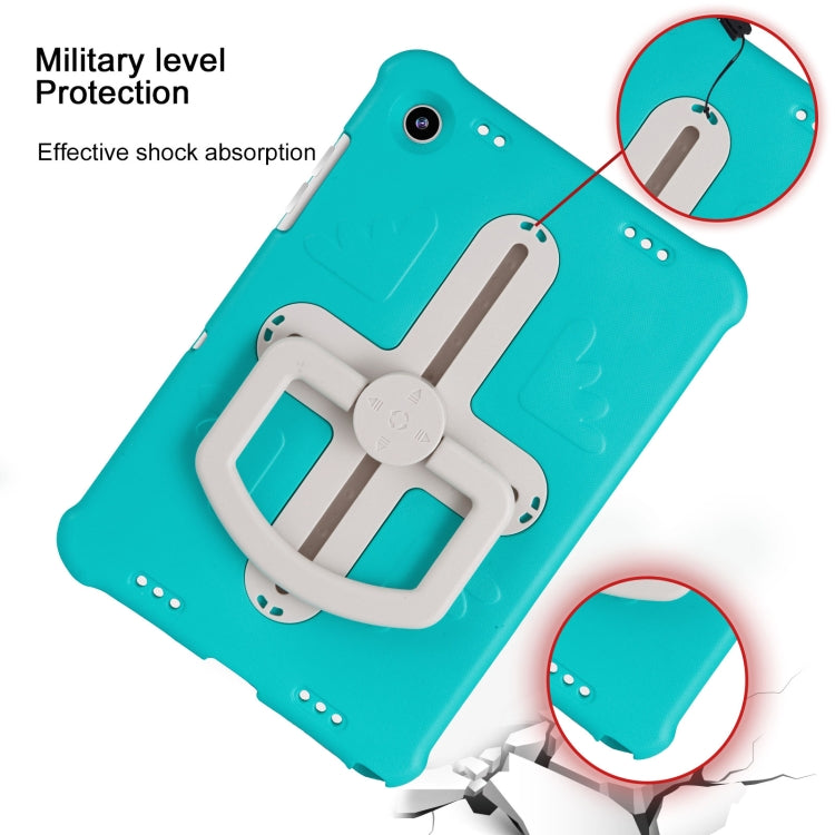 For Samsung Galaxy Tab A9+ / A11+ Shield 360 Rotation Handle EVA Shockproof PC Tablet Case(Mint Green Beige) by bashfashion