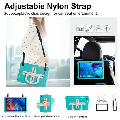 For Samsung Galaxy Tab A9+ / A11+ Shield 360 Rotation Handle EVA Shockproof PC Tablet Case(Mint Green Beige) by bashfashion