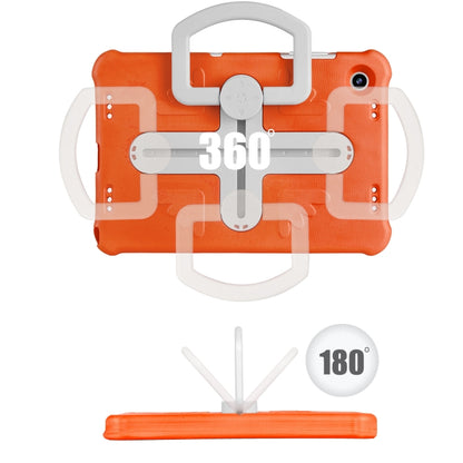 For Samsung Galaxy Tab A9+ / A11+ Shield 360 Rotation Handle EVA Shockproof PC Tablet Case(Orange Beige) by bashfashion