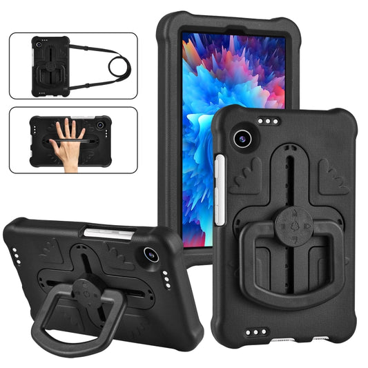 For Samsung Galaxy Tab A9 / A11 Shield 360 Rotation Handle EVA Shockproof PC Tablet Case(Black) by bashfashion