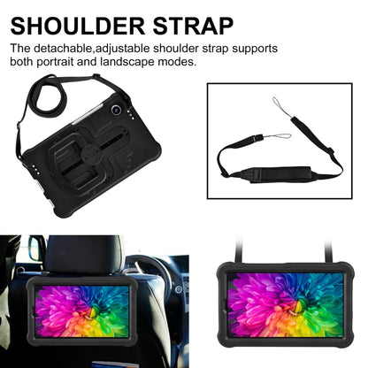 For Samsung Galaxy Tab A9 / A11 Shield 360 Rotation Handle EVA Shockproof PC Tablet Case(Black) by bashfashion