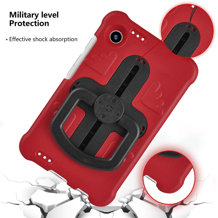 For Samsung Galaxy Tab A9 / A11 Shield 360 Rotation Handle EVA Shockproof PC Tablet Case(Red Black) by bashfashion