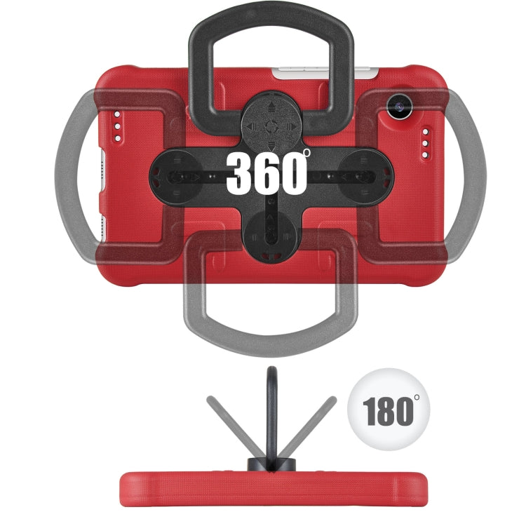 For Samsung Galaxy Tab A9 / A11 Shield 360 Rotation Handle EVA Shockproof PC Tablet Case(Red Black) by bashfashion