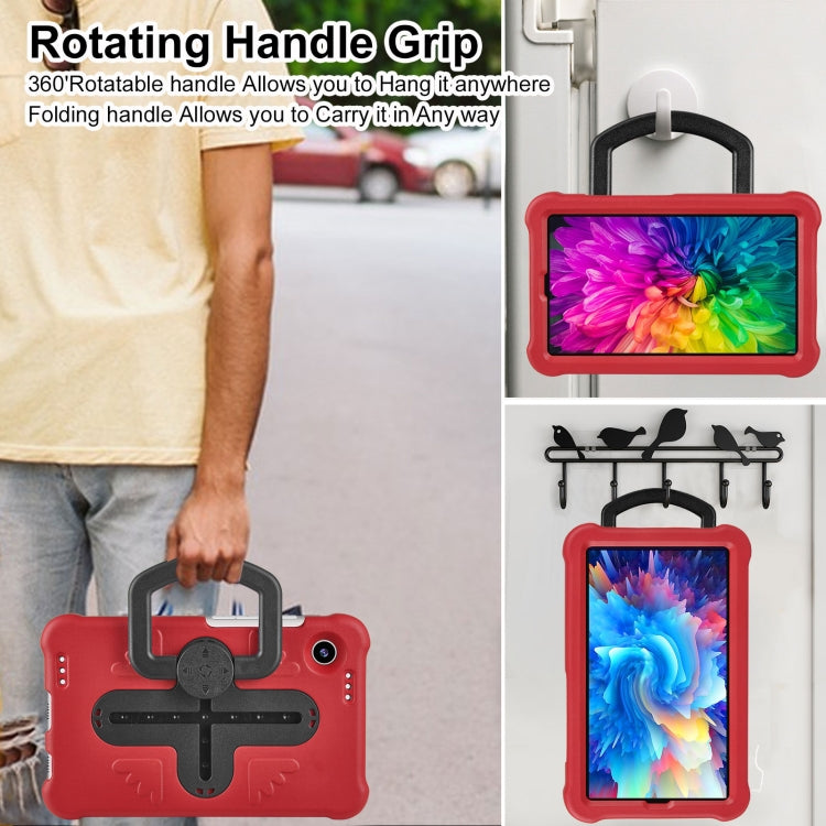 For Samsung Galaxy Tab A9 / A11 Shield 360 Rotation Handle EVA Shockproof PC Tablet Case(Red Black) by bashfashion