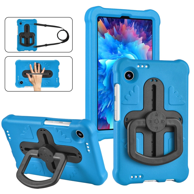 For Samsung Galaxy Tab A9 / A11 Shield 360 Rotation Handle EVA Shockproof PC Tablet Case(Blue Black) by bashfashion