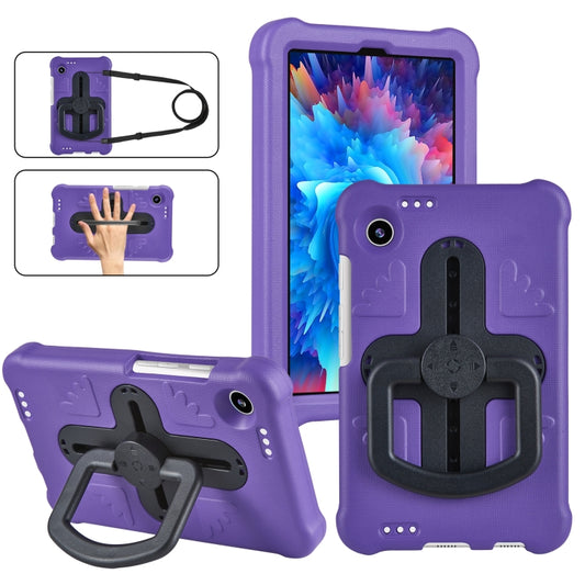 For Samsung Galaxy Tab A9 / A11 Shield 360 Rotation Handle EVA Shockproof PC Tablet Case(Purple Black) by bashfashion