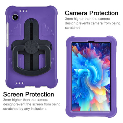 For Samsung Galaxy Tab A9 / A11 Shield 360 Rotation Handle EVA Shockproof PC Tablet Case(Purple Black) by bashfashion