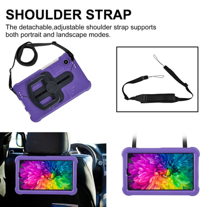 For Samsung Galaxy Tab A9 / A11 Shield 360 Rotation Handle EVA Shockproof PC Tablet Case(Purple Black) by bashfashion