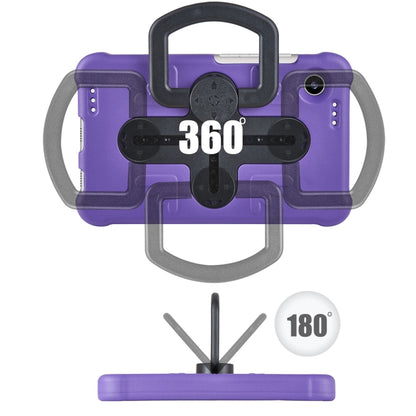 For Samsung Galaxy Tab A9 / A11 Shield 360 Rotation Handle EVA Shockproof PC Tablet Case(Purple Black) by bashfashion