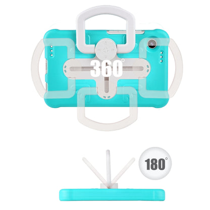 For Samsung Galaxy Tab A9 / A11 Shield 360 Rotation Handle EVA Shockproof PC Tablet Case(Mint Green Beige) by bashfashion