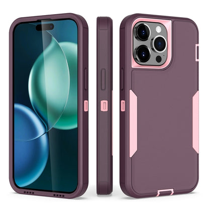 For iPhone 15 Pro Max 2 in 1 PC Hybrid TPU Phone Case(Purple Red+Pink) by bashfashion