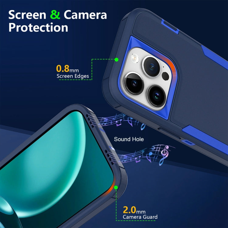 For iPhone 15 Pro Max 2 in 1 PC Hybrid TPU Phone Case(Blue+Blue Green) by bashfashion