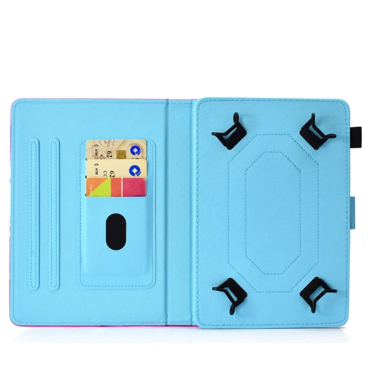 For 8 inch Universal Colored Drawing Stitching Leather Tablet Case(Pink Sea) by bashfashion