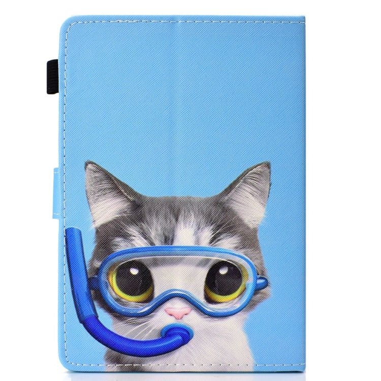 For 10 inch Universal Colored Drawing Stitching Leather Tablet Case(Diving Cat) by bashfashion